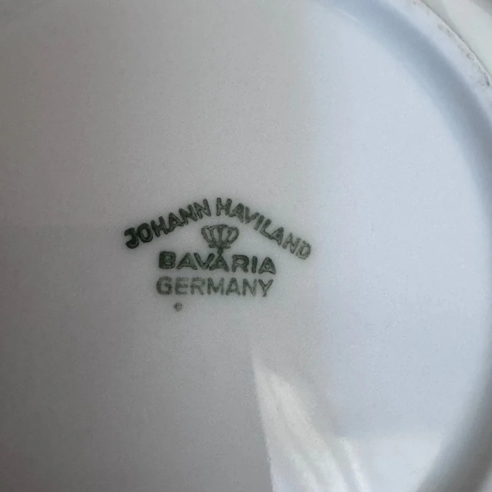 Johann Haviland Blue Garland Fruit Bowls Bavaria Germany Set of 4 Silver Trim